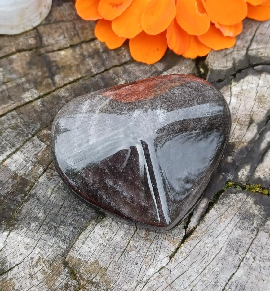 Obsidián stříbrný srdce 52g