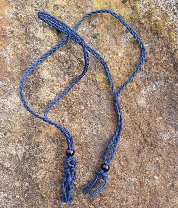  Macrame bavlněná šňůrka na minerál modrá