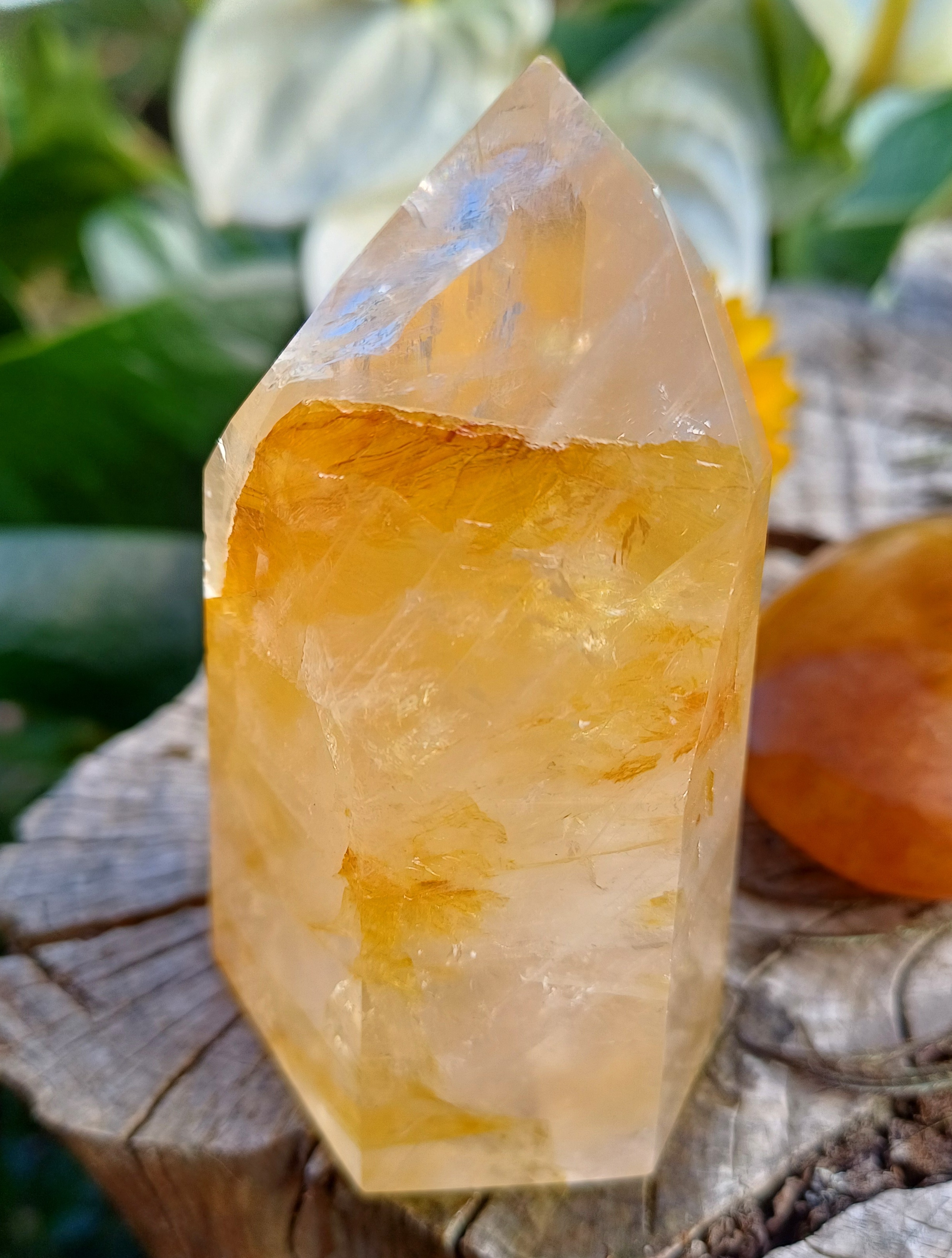 Křišťál tangerin obelisk 175g