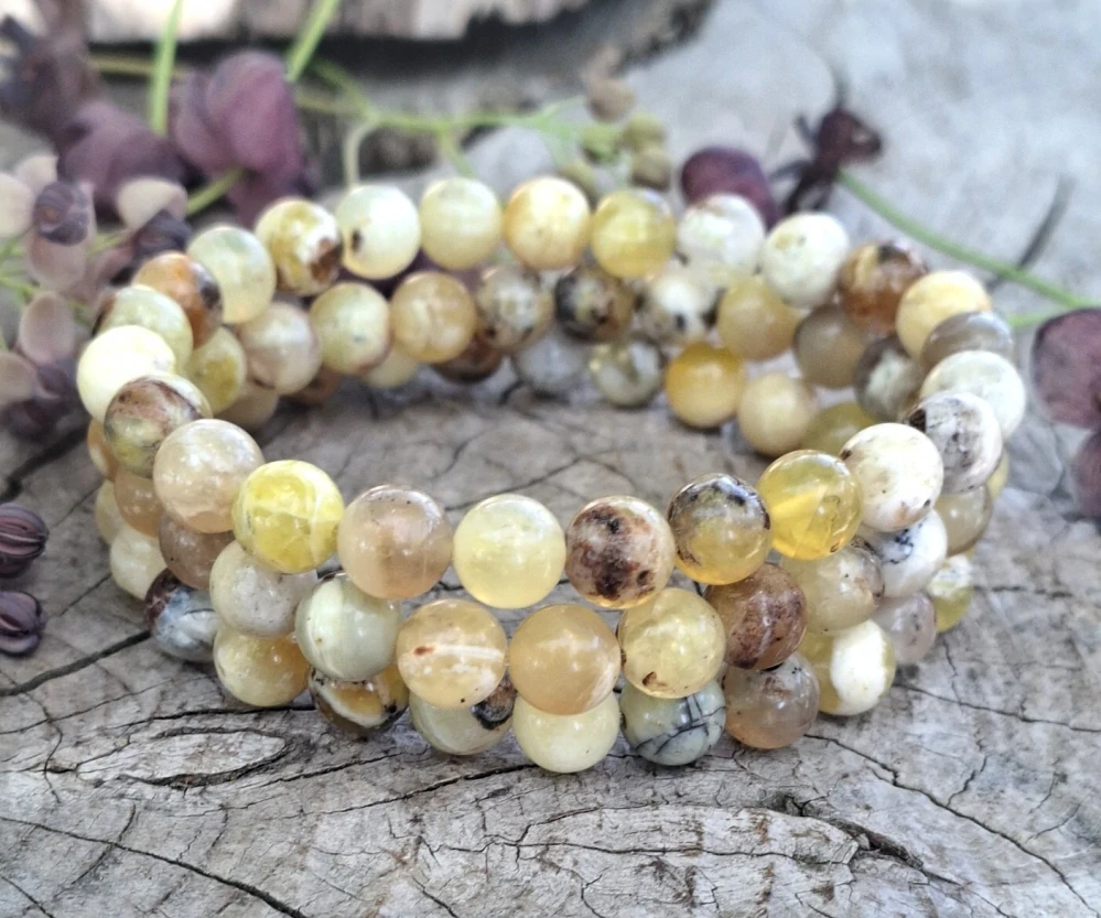 Opál žlutý merlinit náramek pro muže