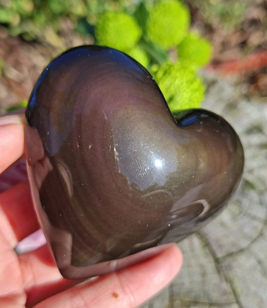 Duhový obsidián srdce 185g