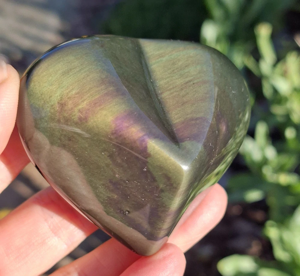 Obsidián duhový srdce 95g