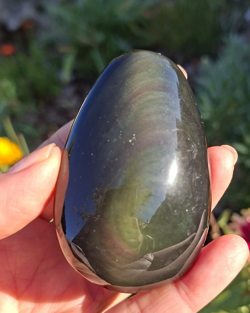 Obsidián duhový hmatka 95g