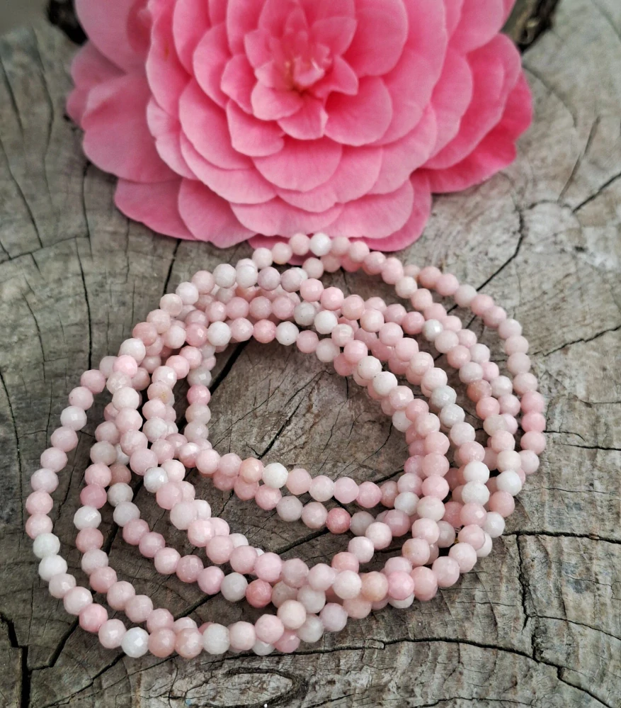 Andský růžový opál náramek