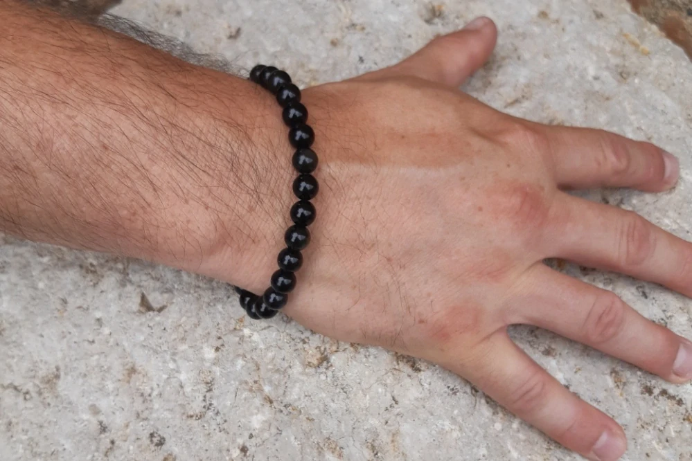Obsidián zlatý náramek pro muže