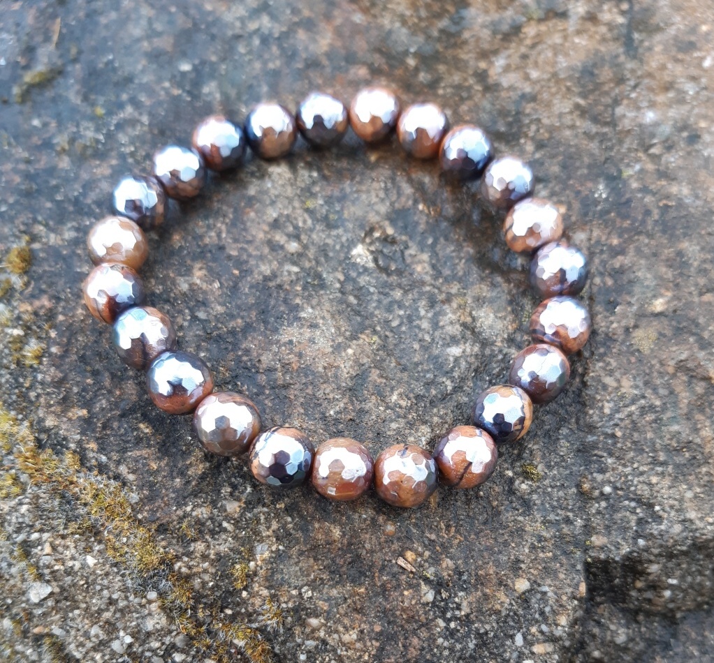 Aqua aura tygří oko náramek 