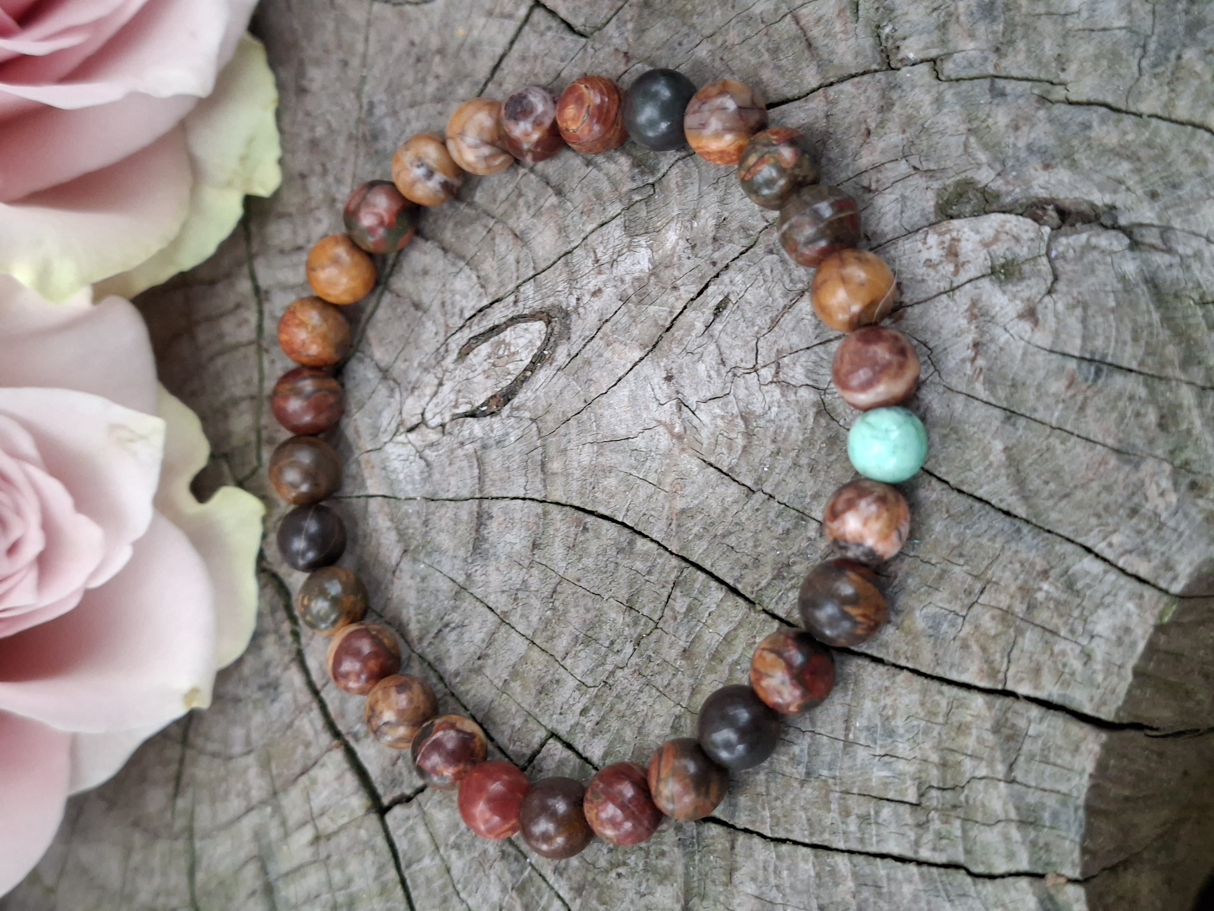 Jaspis picasso náramek s variscitem