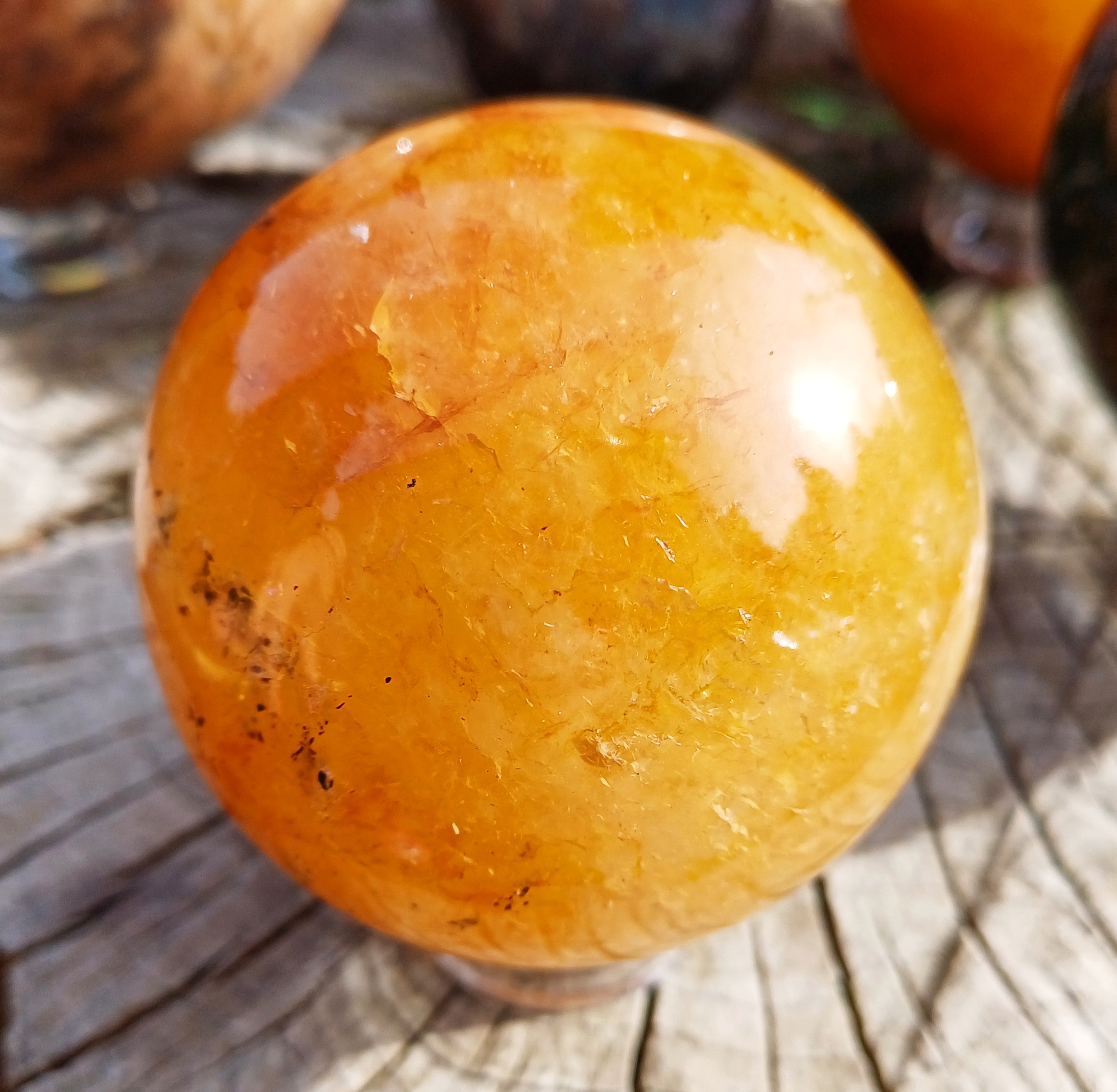 Křišťál tangerin koule 6,5 cm