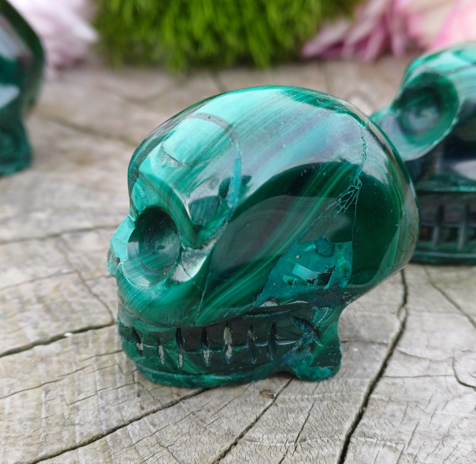 Lebka alien malachit 50g