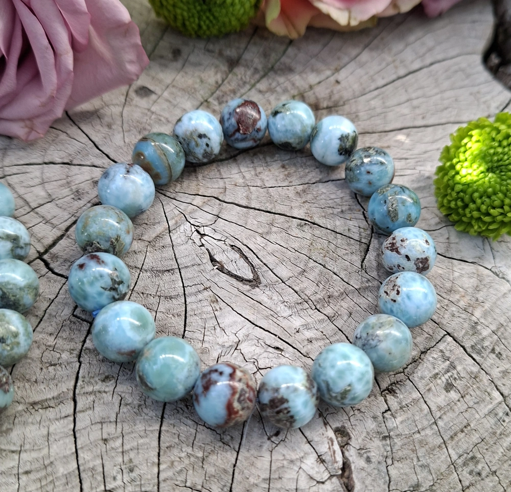 Larimar náramek 12 mm