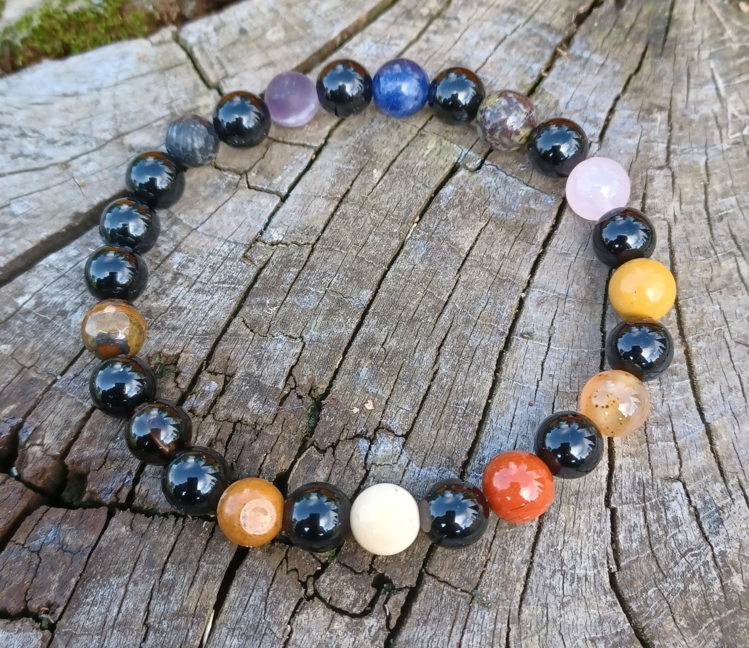 Čakrový náramek onyx 20 cm