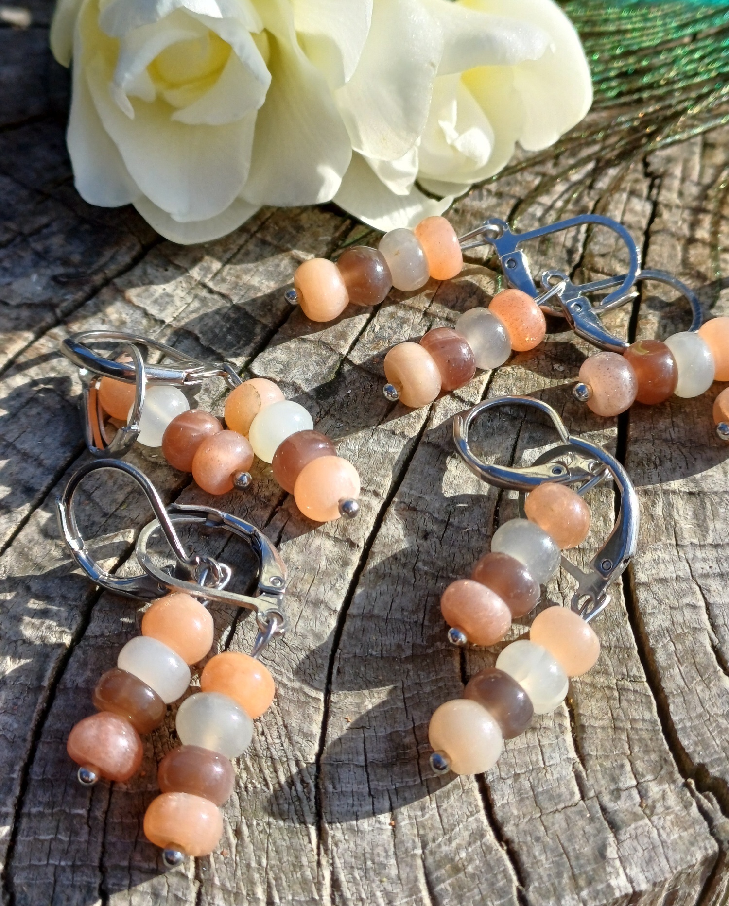 Měsíční kámen náušnice