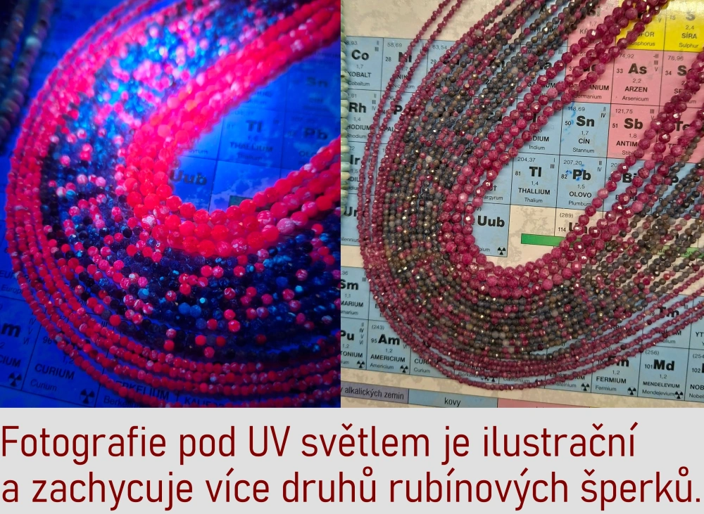 Rubín náhrdelník 76 cm
