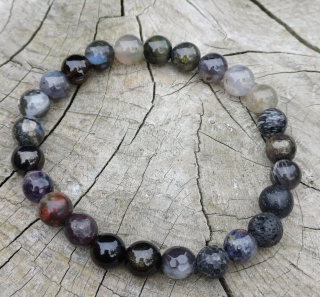 Pánský čakrový náramek z černých kamenů