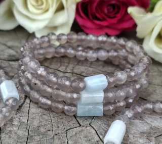 Achát s akvamarínem dětský náramek