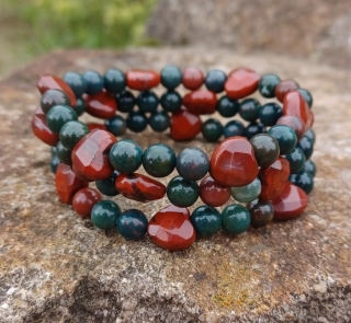 Červený jaspis, heliotrop náramek pro děti