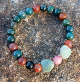 Heliotrop, jaspis náramek pro děti