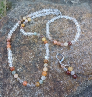 Sagenit, křišťál souprava