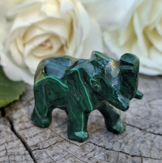 Malachit slon 4 cm