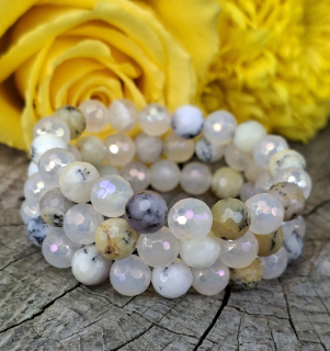 Opál žlutý merlinit, achát aura dětský náramek