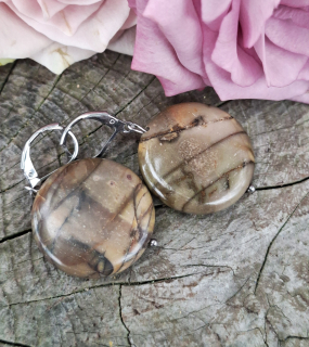 Jaspis picasso náušnice