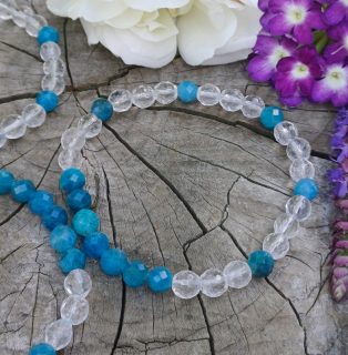 Křišťál, apatit náramek