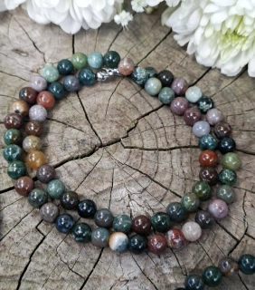 Achát indiánský mechový náhrdelník