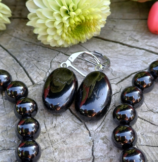 Turmalín skoryl AA náušnice