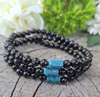 Gagát, apatit náramek pro muže