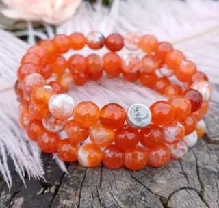 Achát oranžový náramek