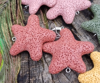 Láva červená náušnice