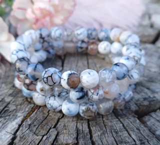 Achát černobílý náramek