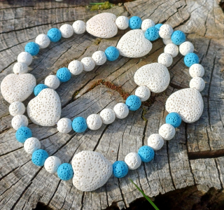 Láva modrobílá náhrdelník pro děti