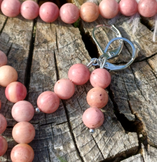 Růžový křemen náušnice