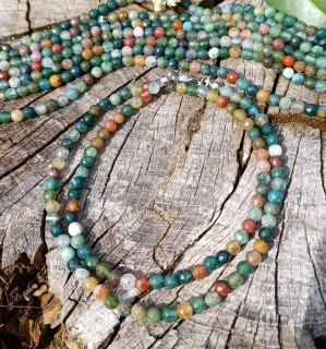 Achát mechový jemný náhrdelník 