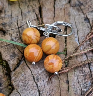 Kalcit hnědý mramor náušnice