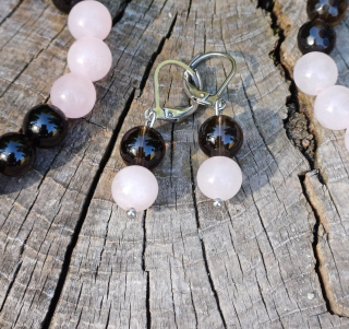 Záhněda, růženín náušnice