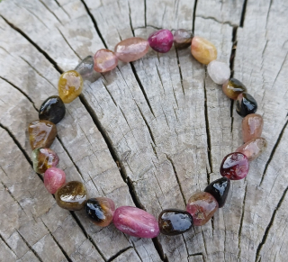 Melounový turmalín náramek valounky