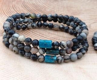 Apatit, mramor náramek pro muže