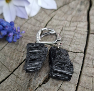 Turmalín surový náušnice