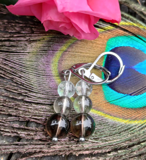 Záhněda, křišťál náušnice