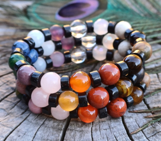 Čakrový náramek s gagátem pro děti