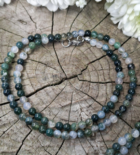 Achát mechový náhrdelník 