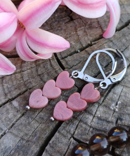 Růžový křemen náušnice