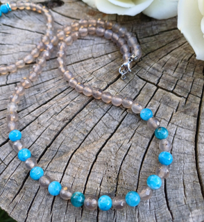 Achát s apatitem náhrdelník