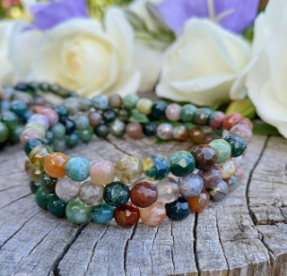 Achát mechový náramek