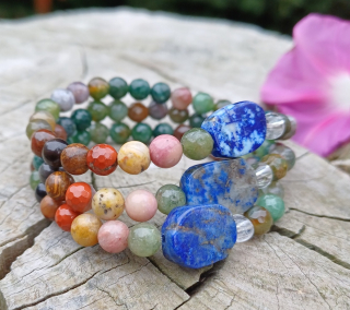 Mechový achát čakrový náramek pro děti