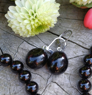 Turmalín skoryl AA náušnice