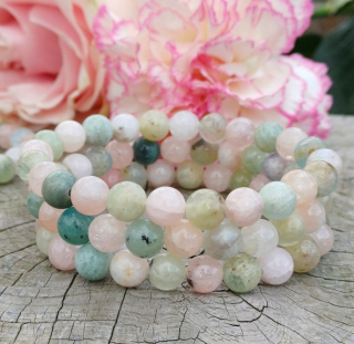 Akvamarín, morganit náramek 