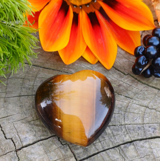 Tygří oko srdíčko vrtané